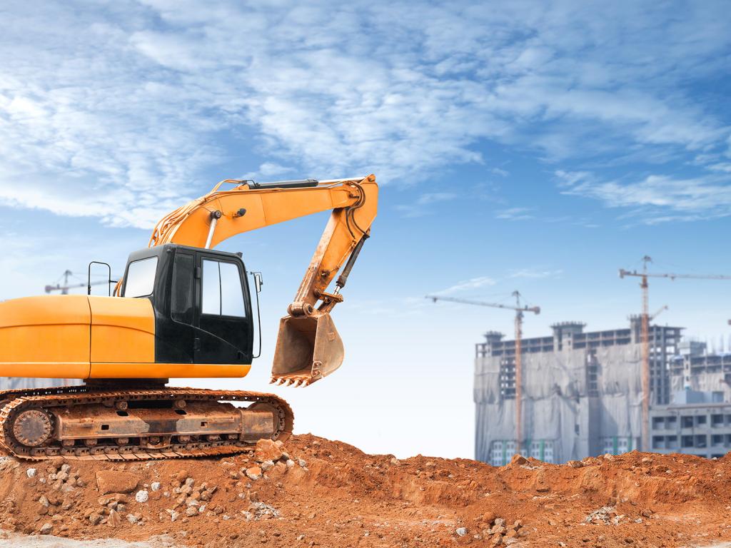 Construction Site Machinery In Operation